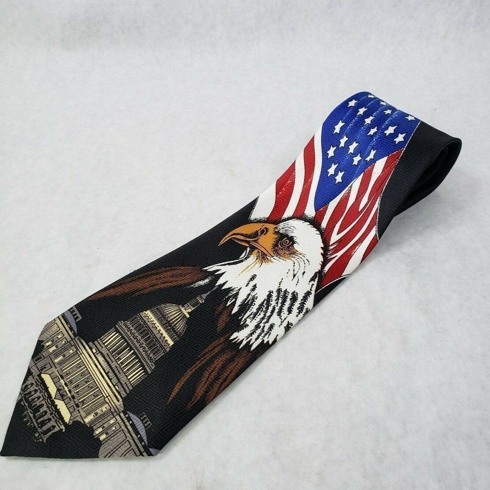 Roberta Baldini Patriotic American Flag Necktie
